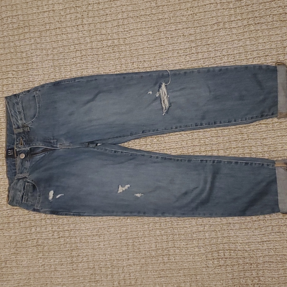 GAP girls jeans dark wash boyfriend 12 ripped